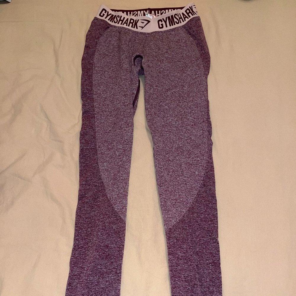 Gymshark Flex Leggings - Dark Ruby Marl/Blush Nude - Small